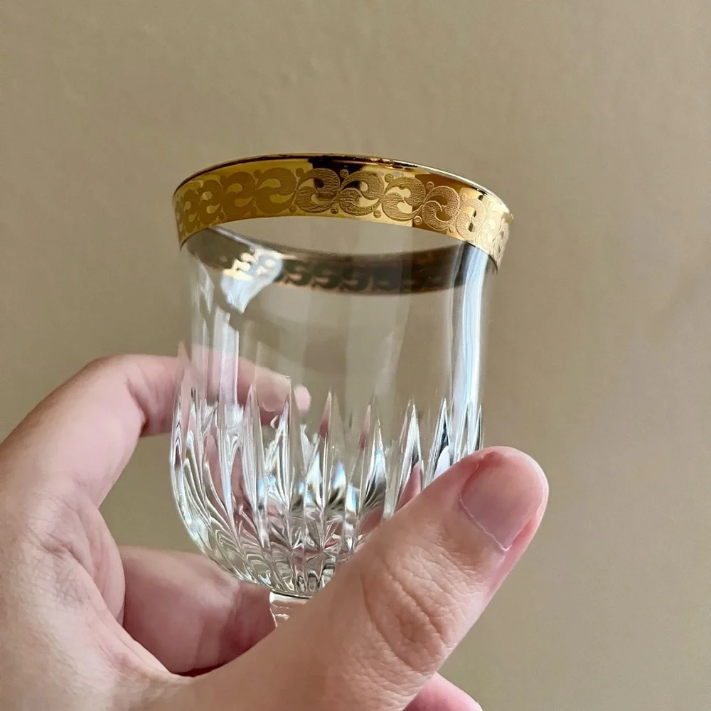 Gilt Rimmed Coridal Glass